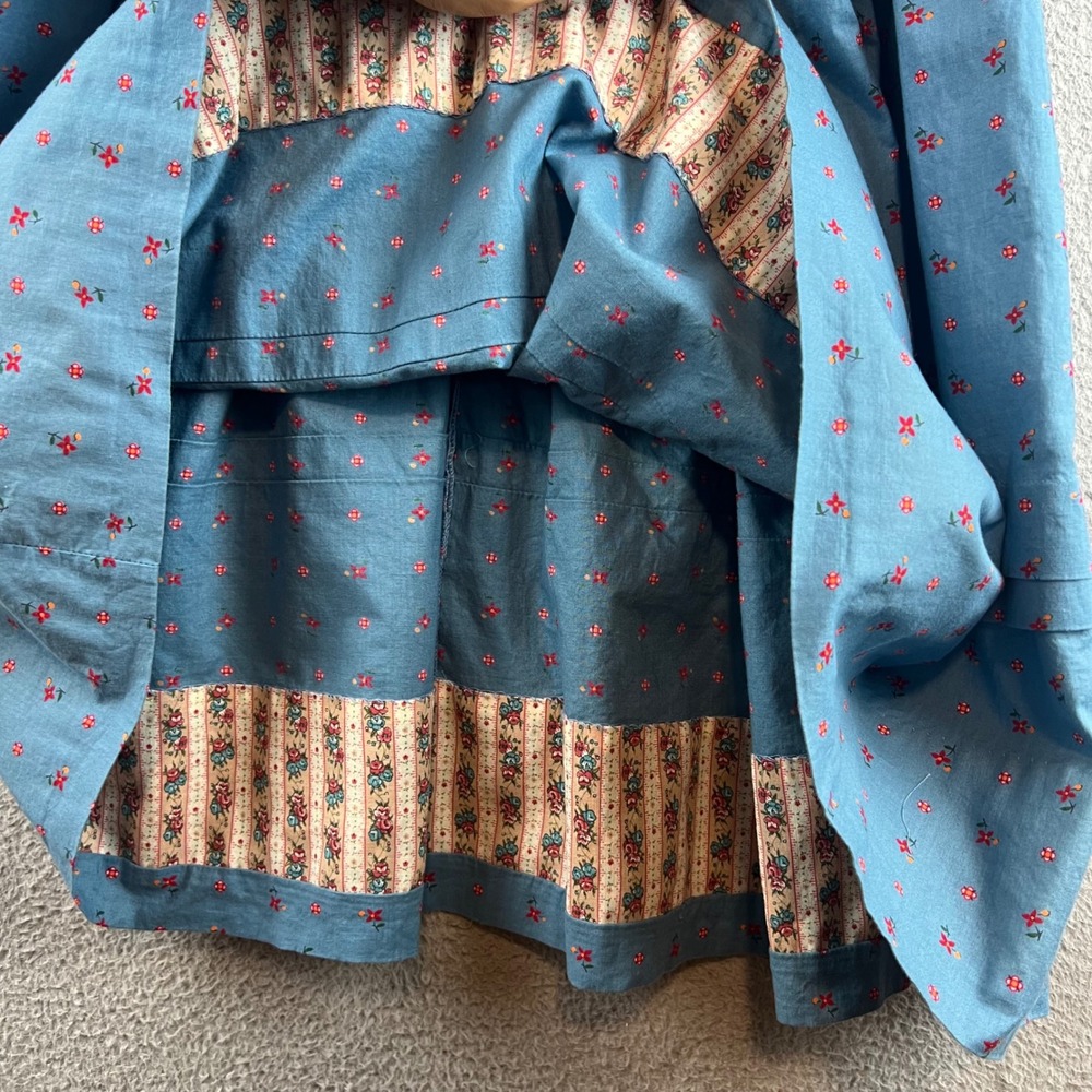 VTG Pleasant Company Girl Floral Prairie Dress Peter Pan Collar Long Sleeve 7 - Picture 4 of 12